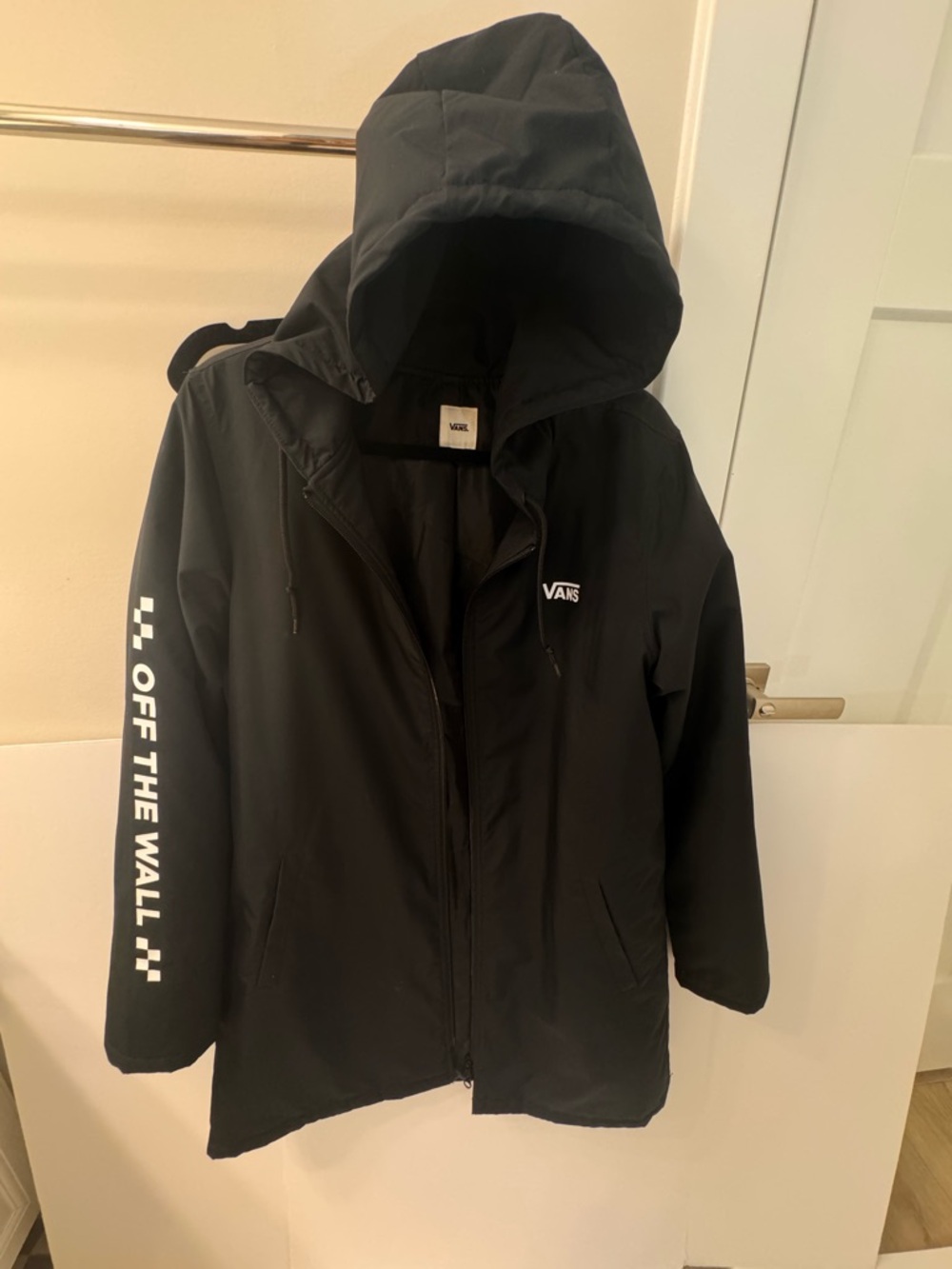 Vans Black Long Hooded Puffer Coat - Picture 6 of 11